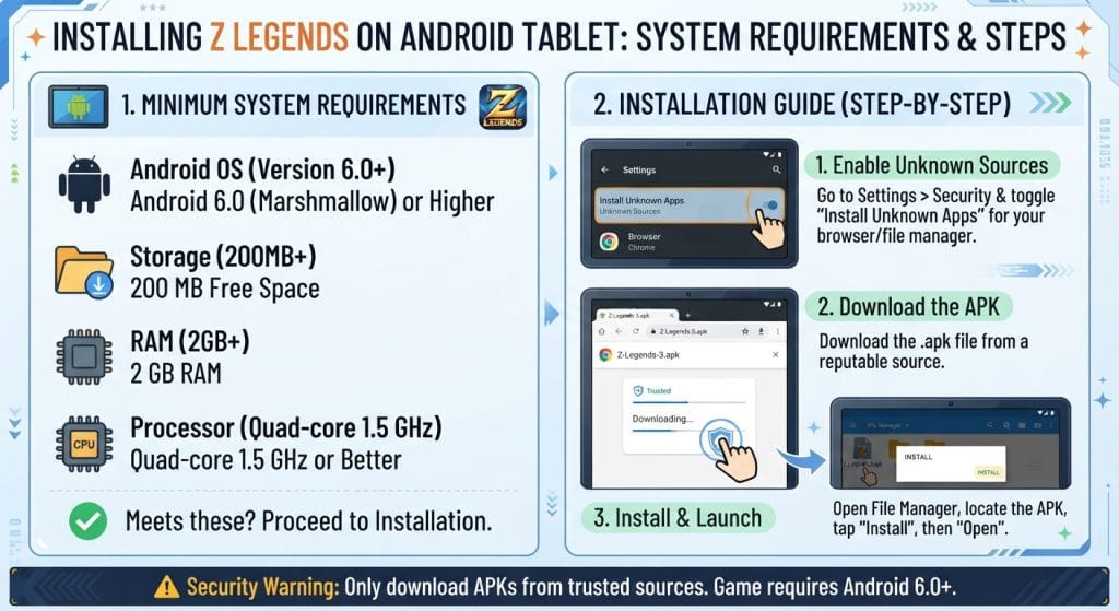 Z Legends APK For Android instructions